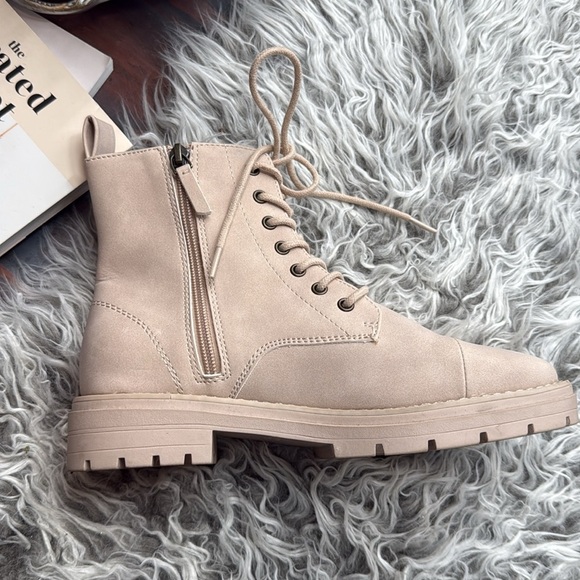 Tom’s Taupe Lace-Up Ankle Combat Boots, 7 - Picture 4 of 13